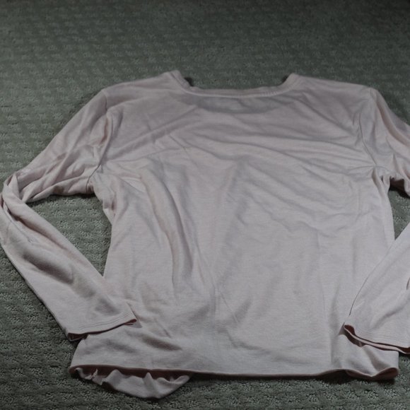 Vanilla Star Size XL Pale Pink Twist Long Sleeve Shirt - Picture 2 of 5